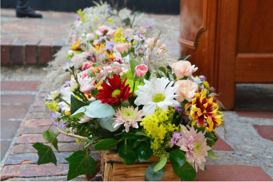 Rode loper bloem decoratie