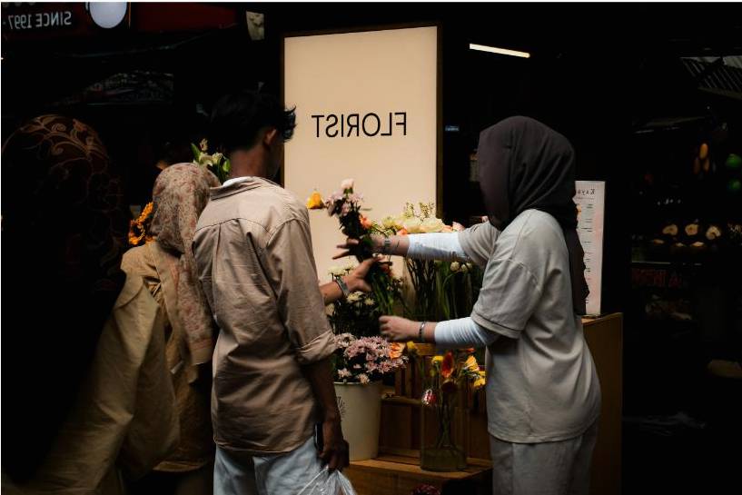 Receptiebloemen en stands